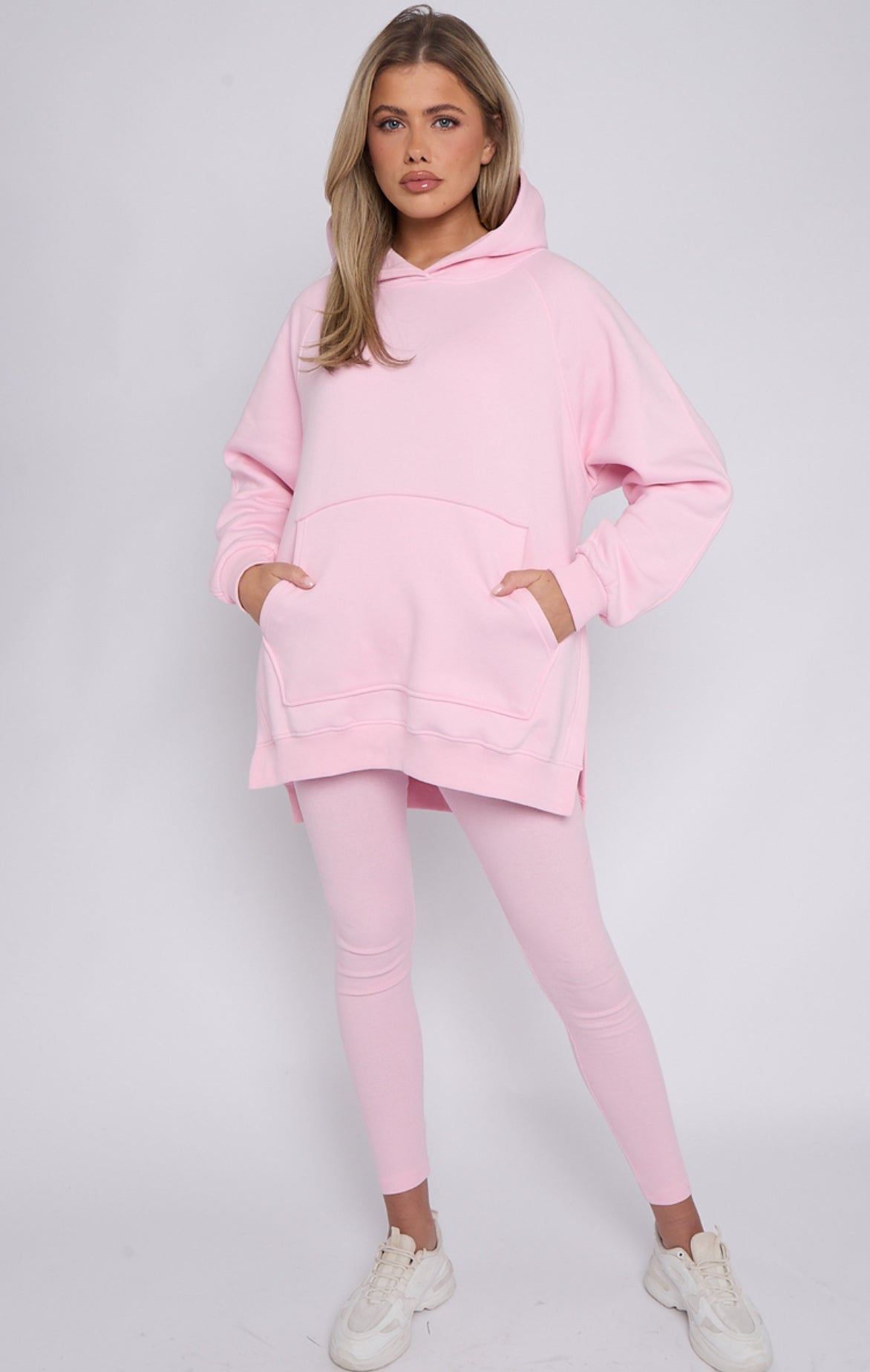 Woman’s Arabella baby pink hoody and leggings loungewear tracksuit combo