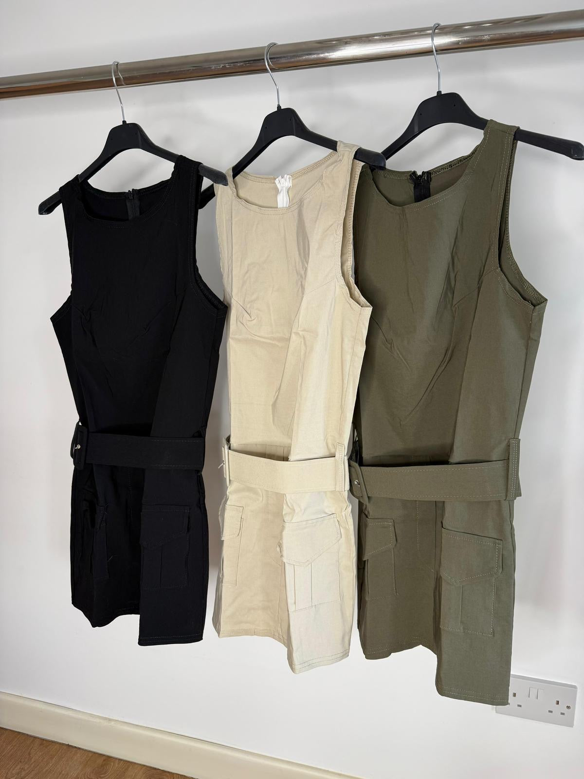 Ladies woman’s cargo belted dress (5 colours)