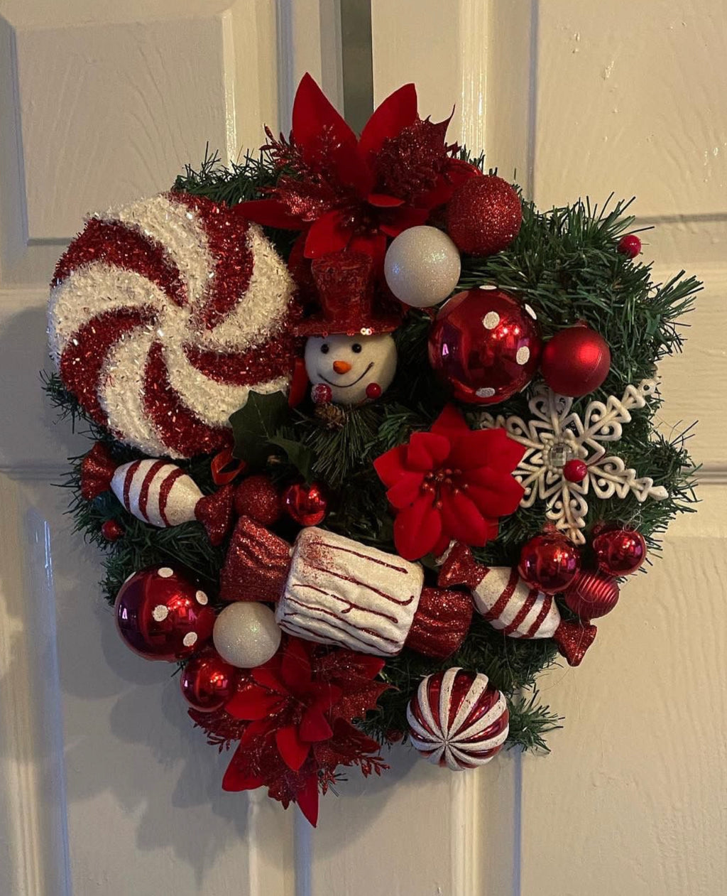Our handmade Christmas door wreathes