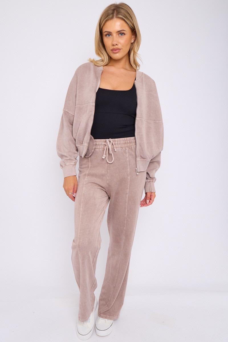 Our Sophie beige wash loungewear sets up to size 20/22