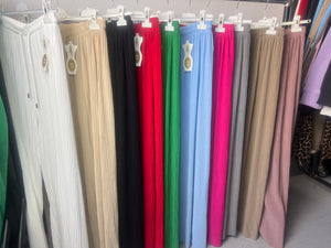 Pleated palazzos up to size 16/18 in 10 colours