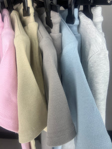 Ladies woman’s Mae ribbed button up shorts sets (5 colours)