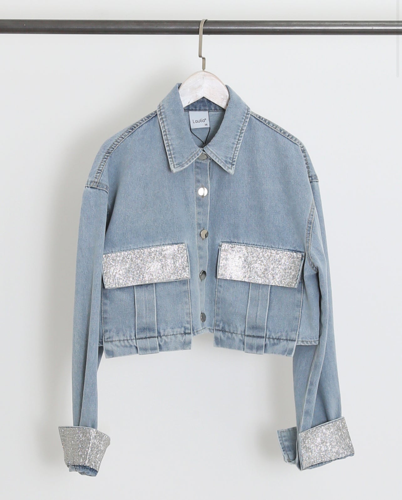 Our Saffron Denim diamanté sleeve jackets
