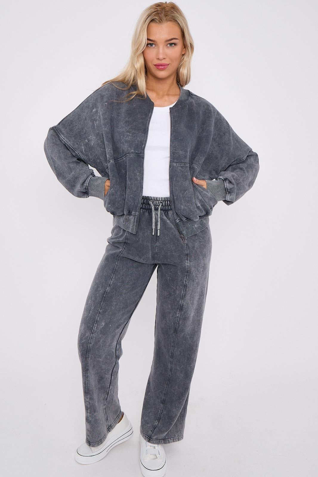 Our Sophie charcoal wash loungewear sets
