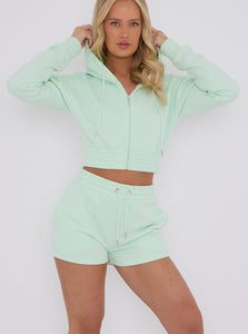 Lexie mint green co ord loungewear summer sets.