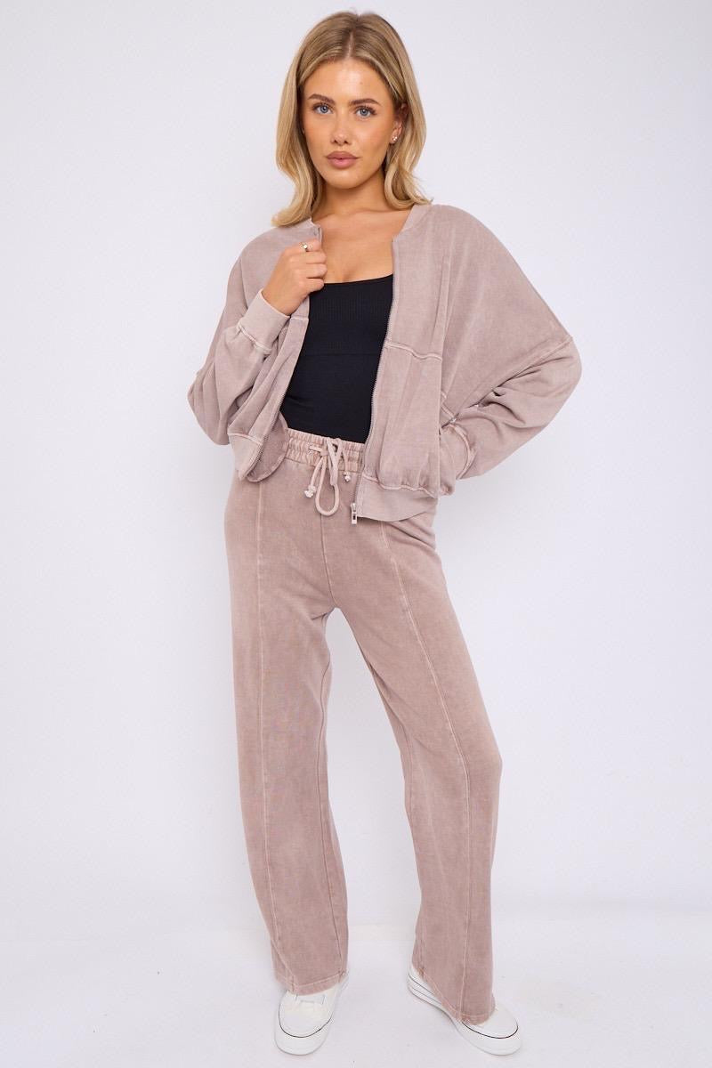 Our Sophie beige wash loungewear sets up to size 20/22