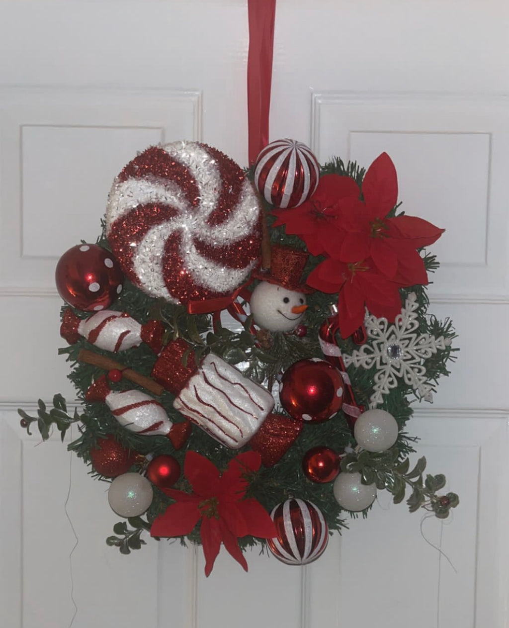 Our handmade Christmas door wreathes
