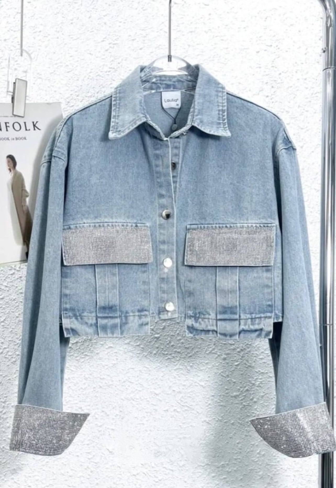 Our Saffron Denim diamanté sleeve jackets