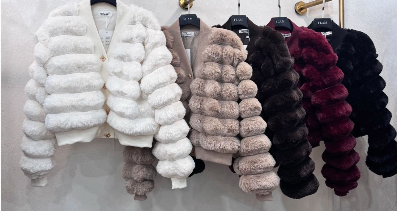 Ladies woman’s faux fur bubble jacket