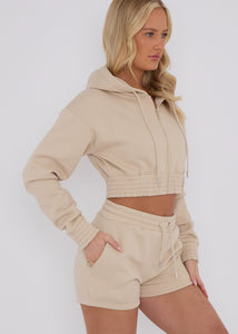 Lexie beige co ord loungewear summer sets.