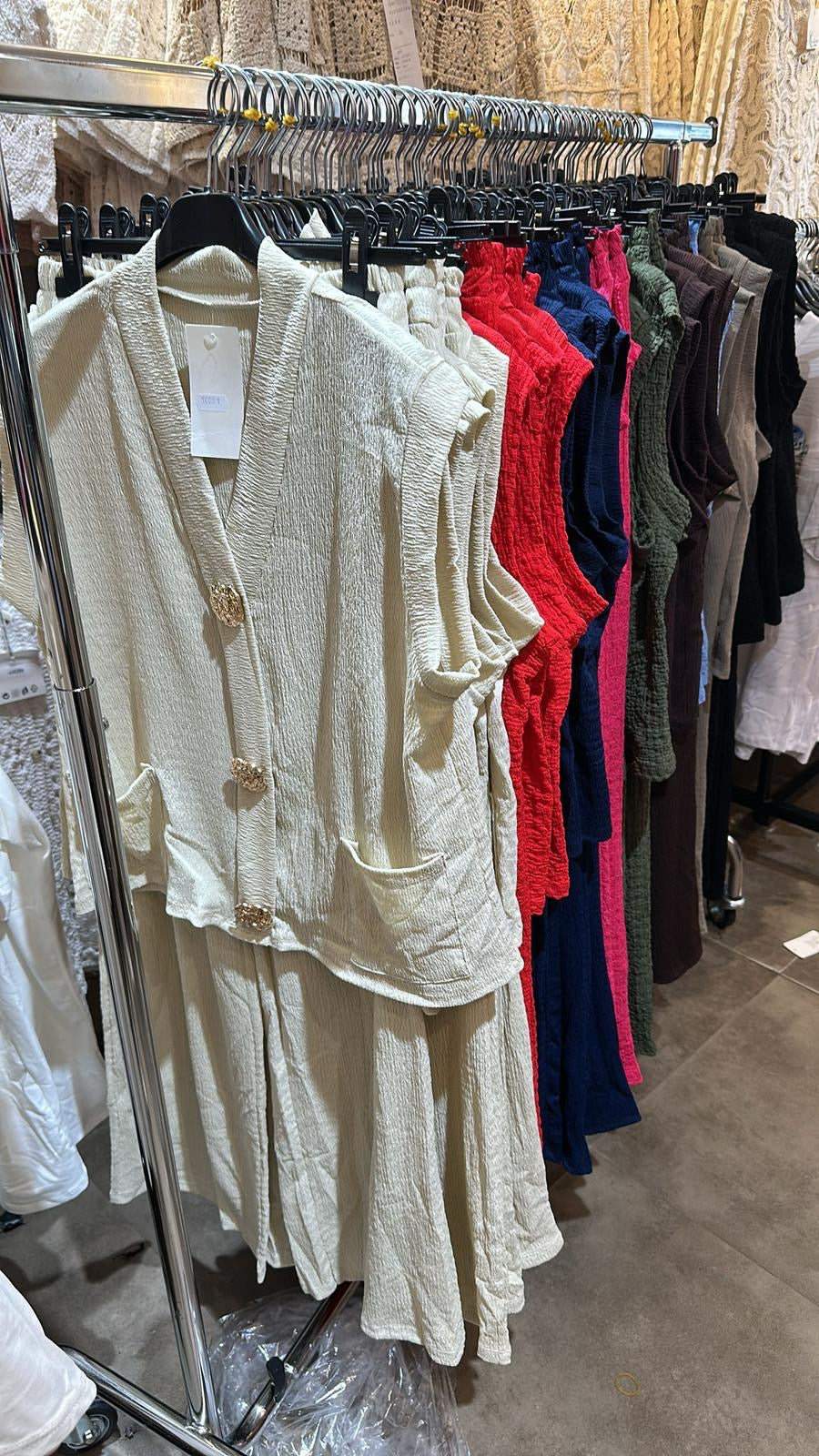 Our Cassie cheesecloth button co ord summer sets (10 colours)