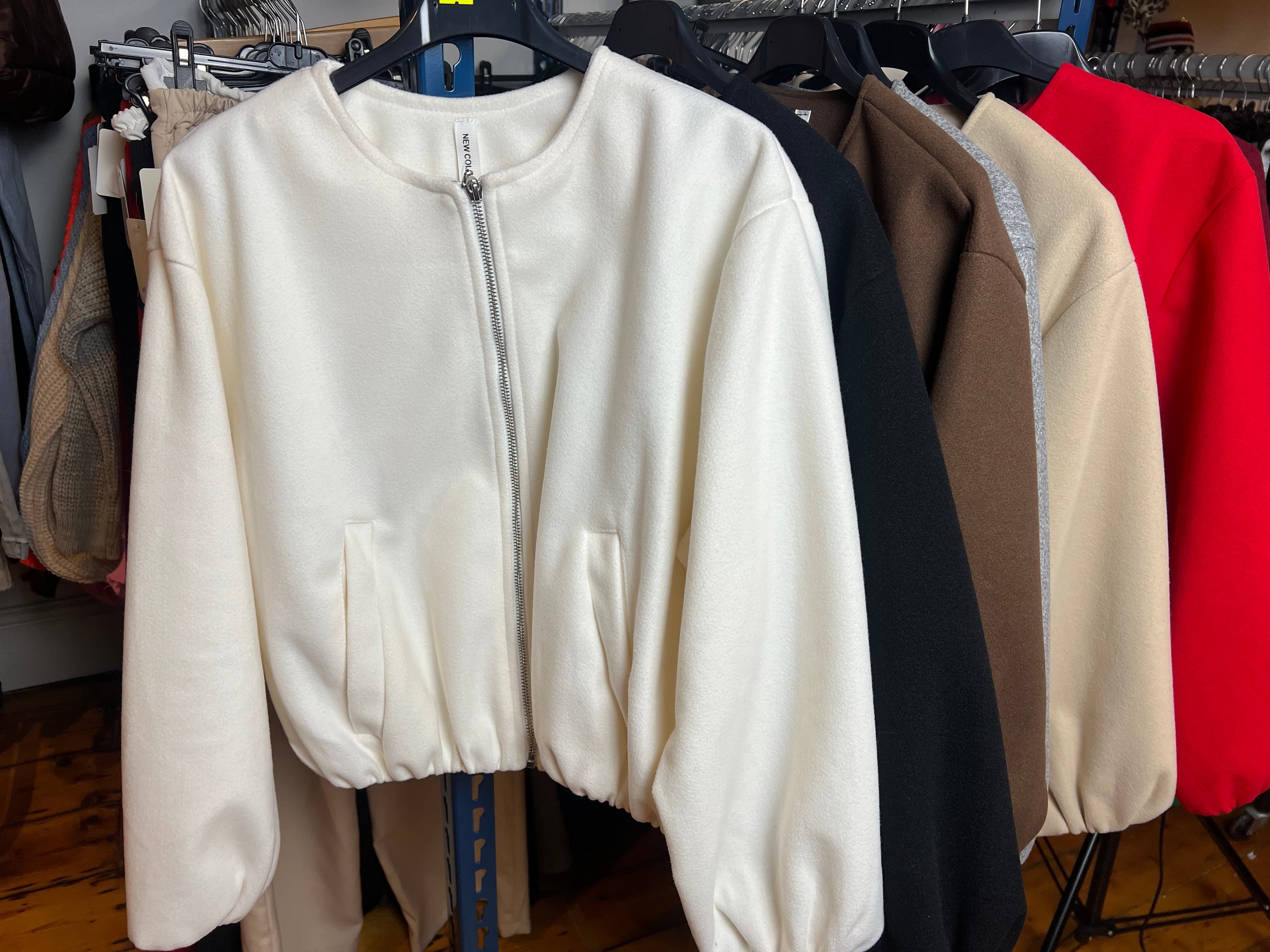 Ladies fleece puffball jackets (5 colours) one size (8-14) and (plus size 16-22)