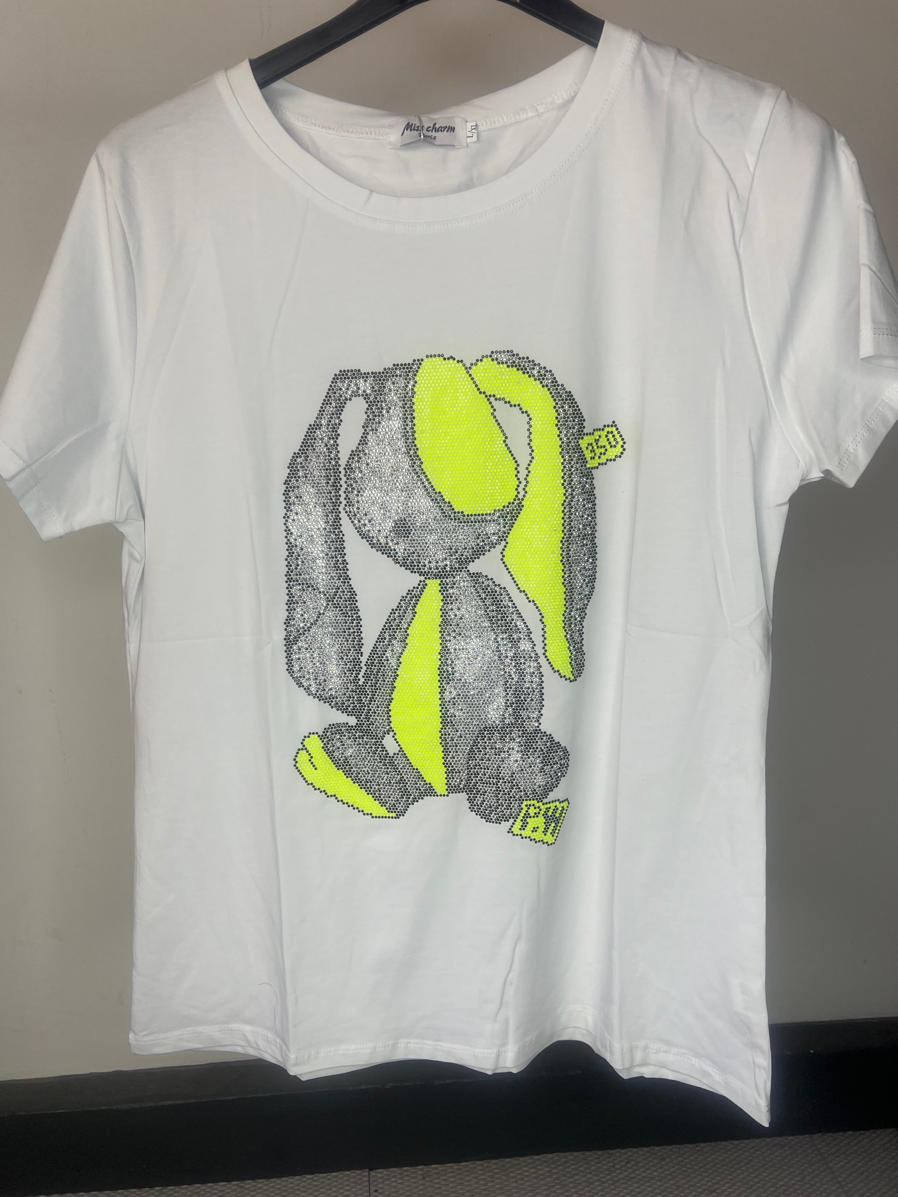Our Bunny diamanté detachable sleeve T-shirts tops