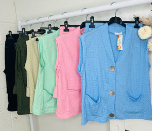 Ladies woman’s waffle popcorn summer shorts sets (5 colours)