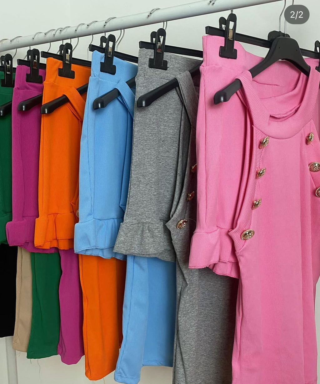 Our Alannah button two peice sets (5 colours)