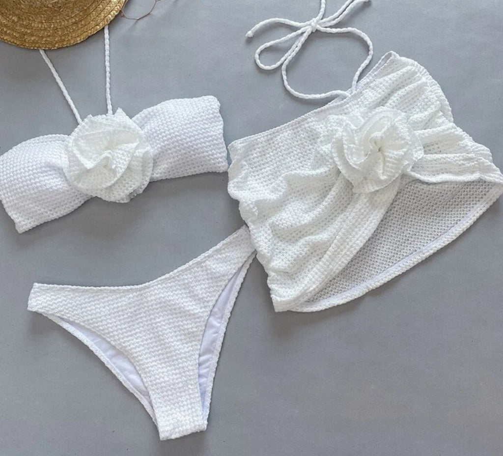 Our Loretta 3 pc swimwear set summer bikini cover up (2 colours)