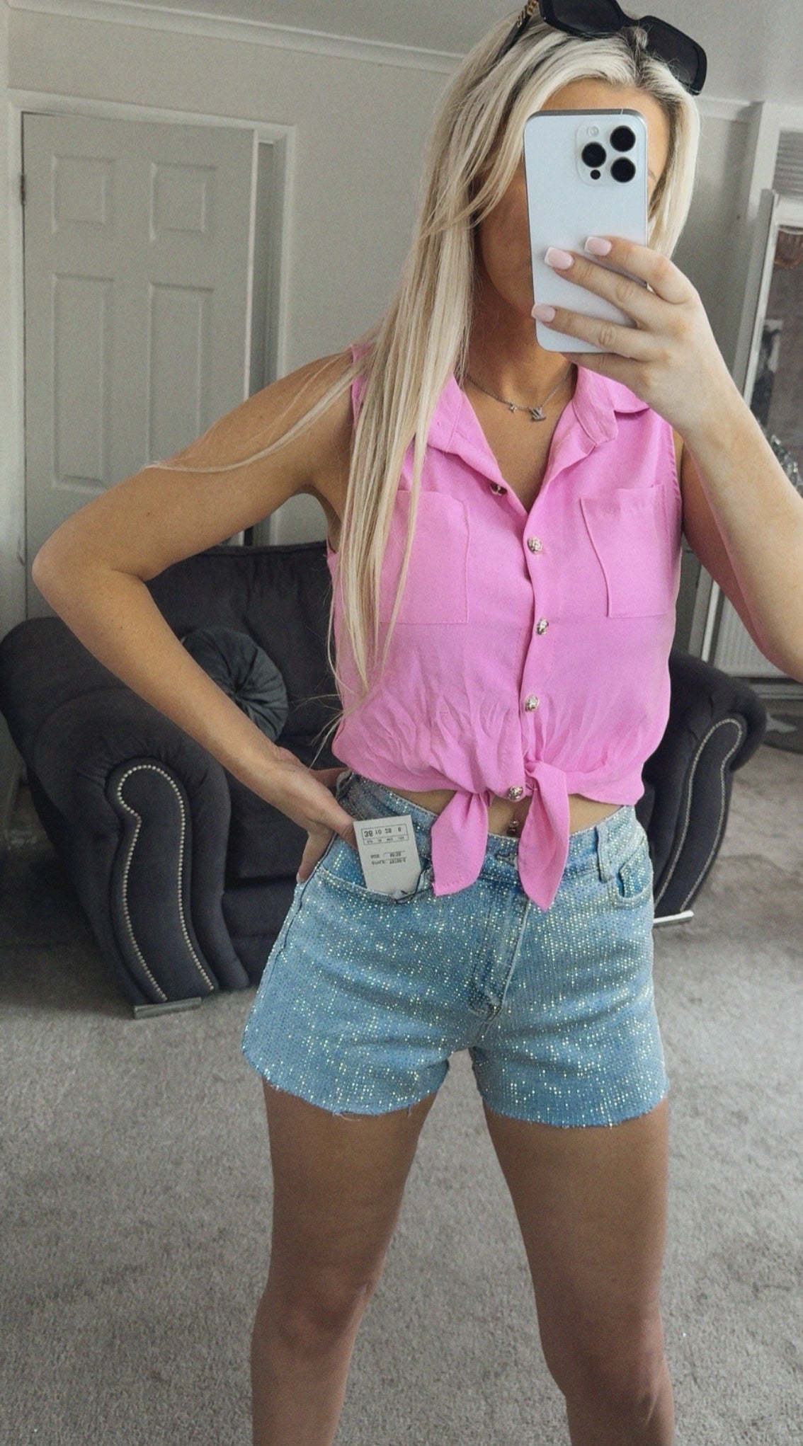 Our Sammi crop tie tops in pink