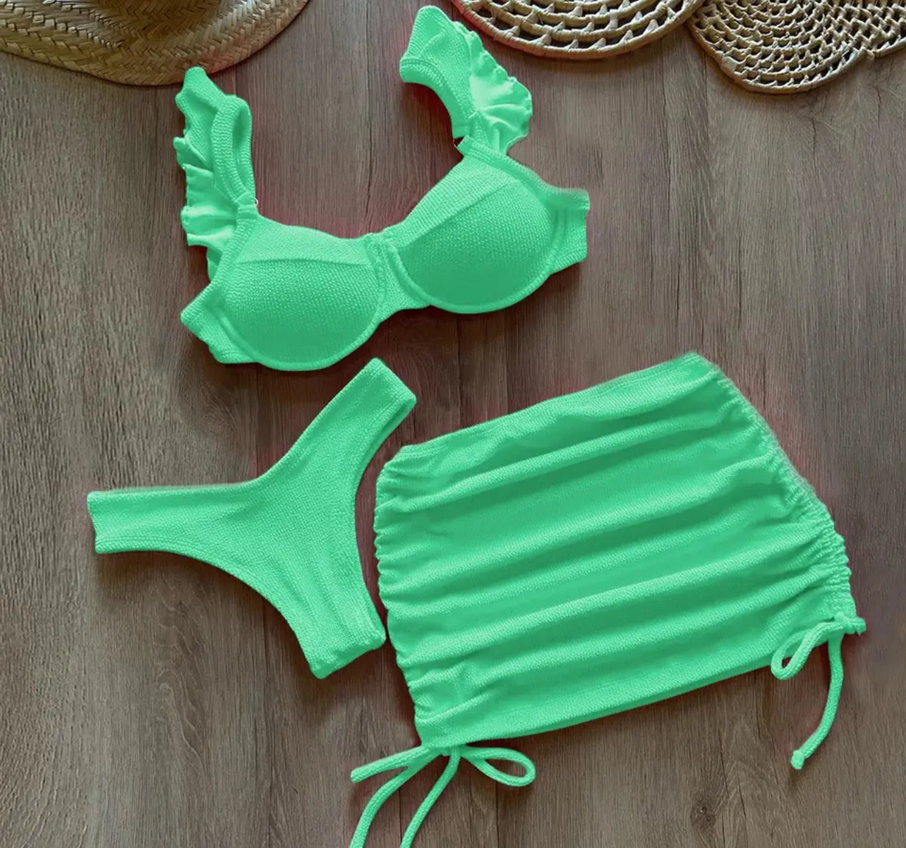 Our Rochelle 3 pc swimwear bikini sets (mint green)
