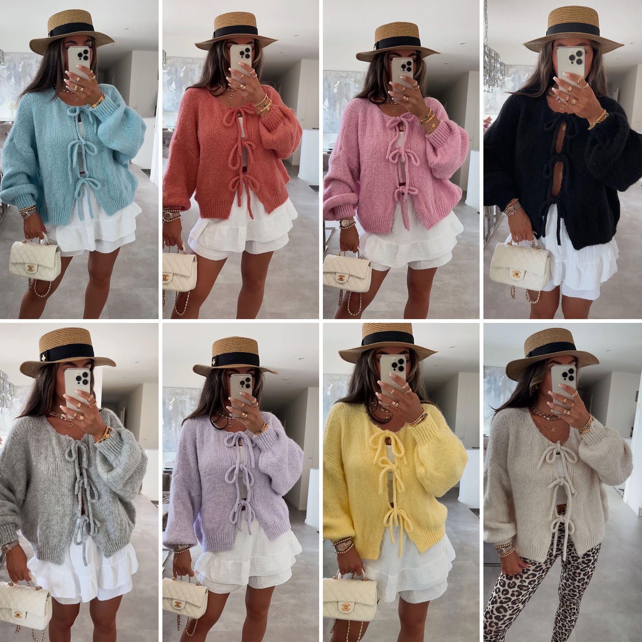 Ladies tie cardigan (5 colours)