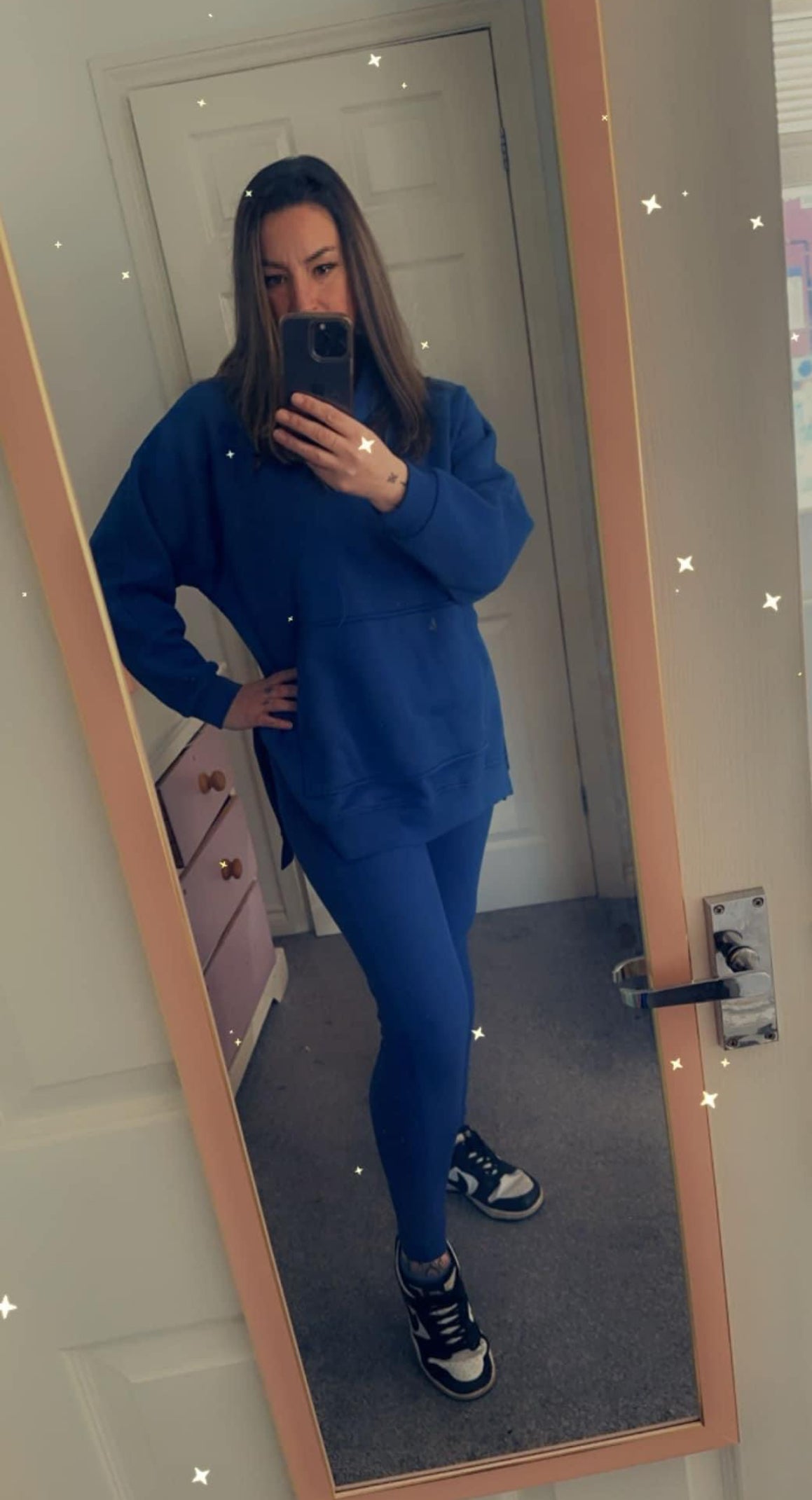 Womans Arabella royal blue hoody and leggings loungewear tracksuit combo