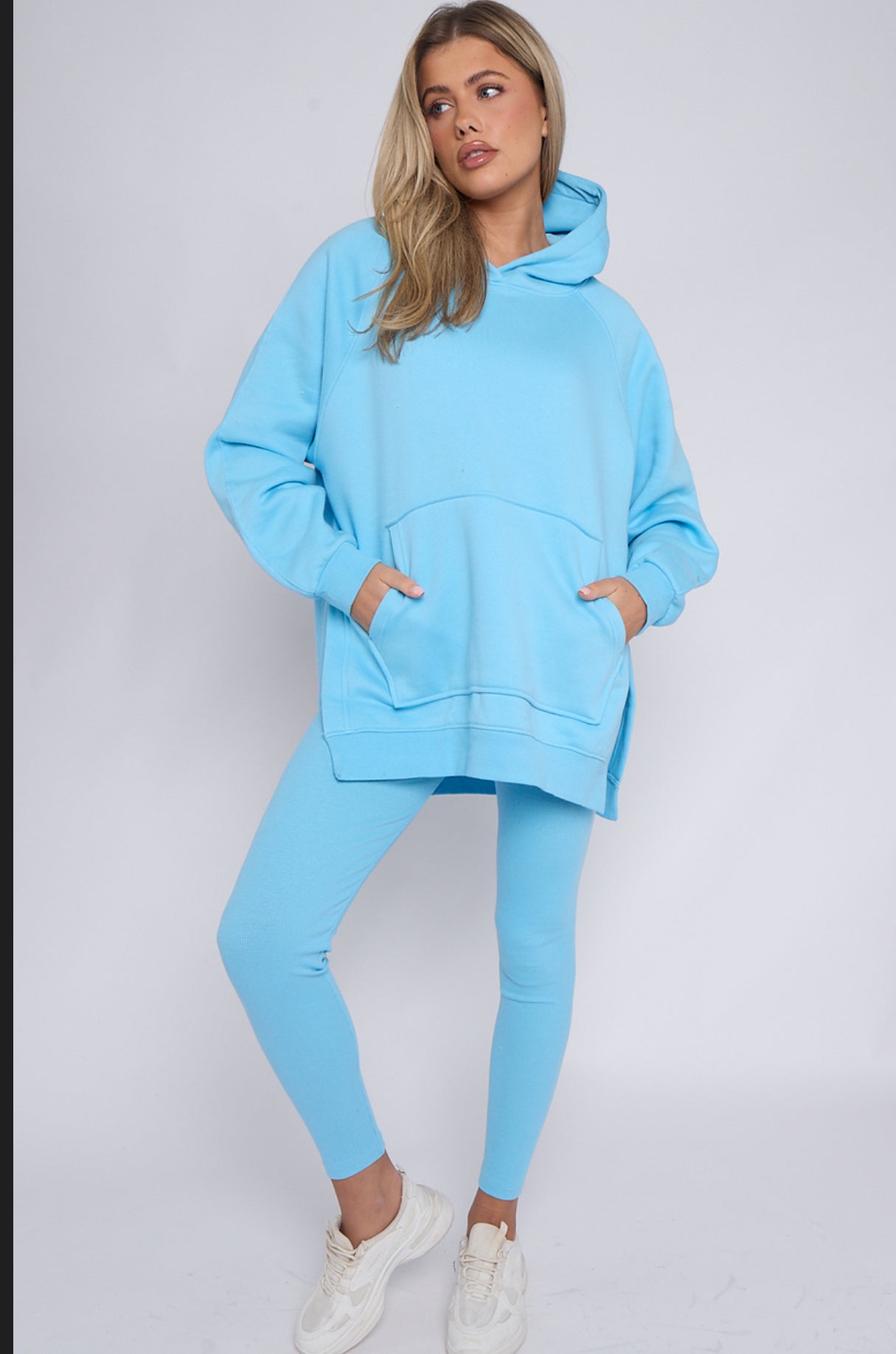 Womans Arabella sky blue hoody and leggings loungewear tracksuit combo