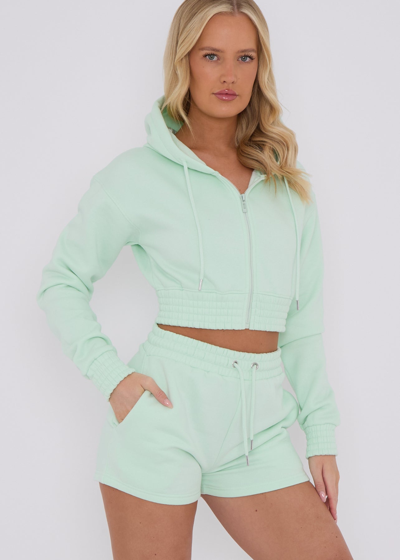 Lexie mint green co ord loungewear summer sets.