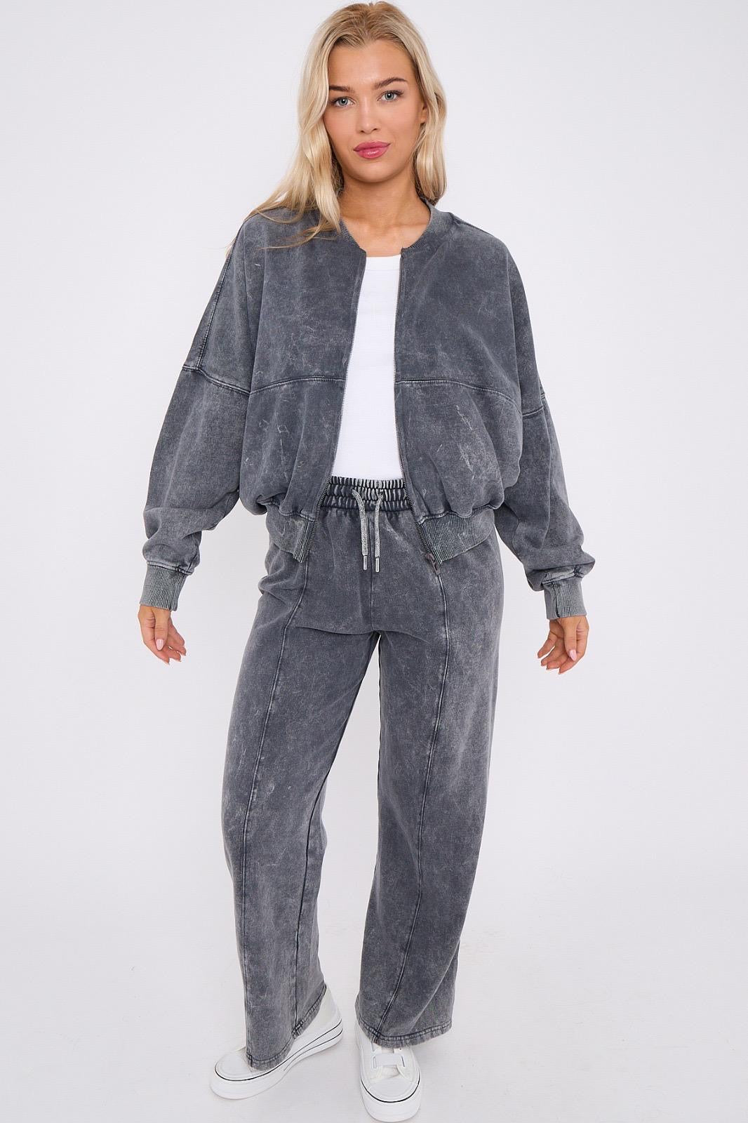 Our Sophie charcoal wash loungewear sets