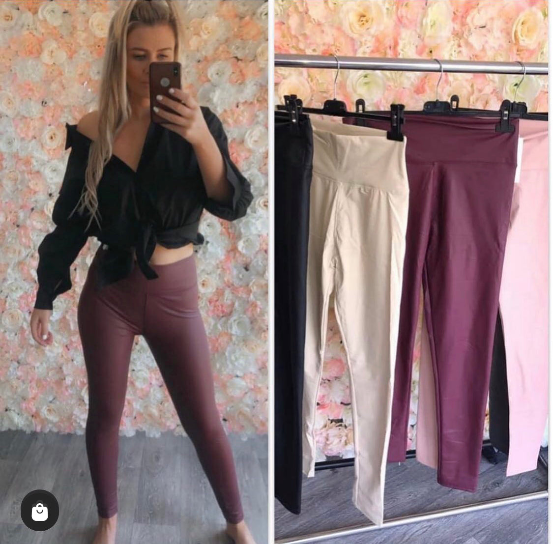Our vegan leather fleece lined leggings (7 colours)