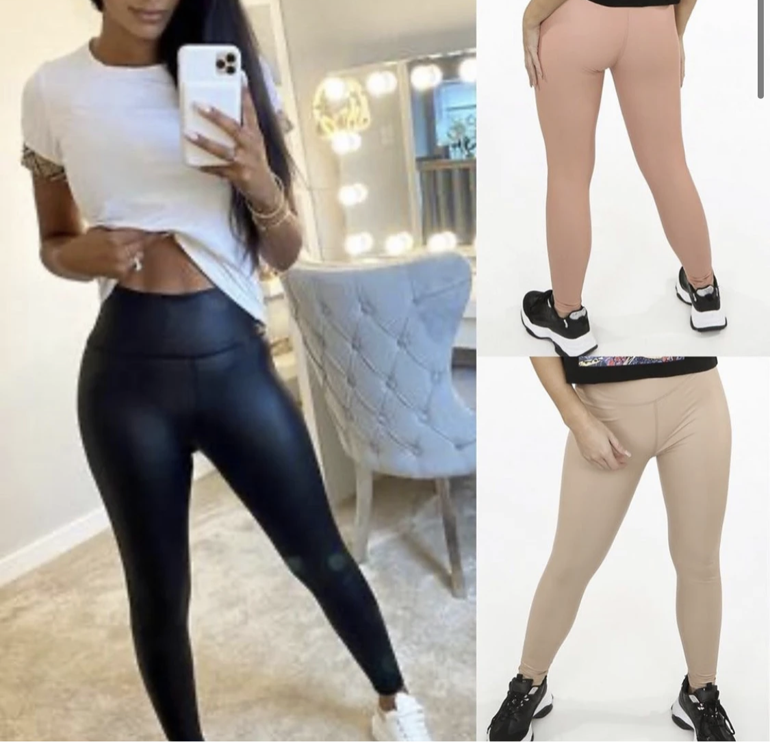 Our vegan leather fleece lined leggings (7 colours)