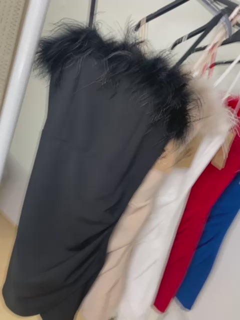 Our feather bodycon dresses (4 colours)