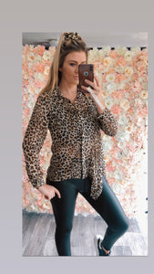 The 'Leopard' chiffon hi lo blouse