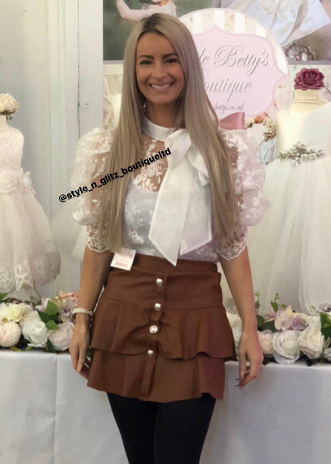 Our pu button ruffle skirts (2 colours)