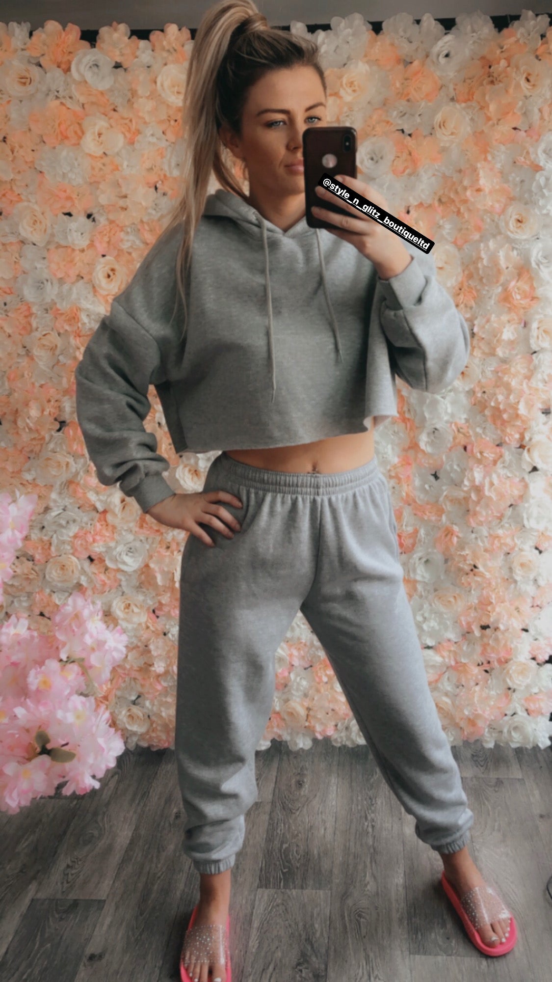 Our 'Daisy' cropped hoody and joggers loungewear