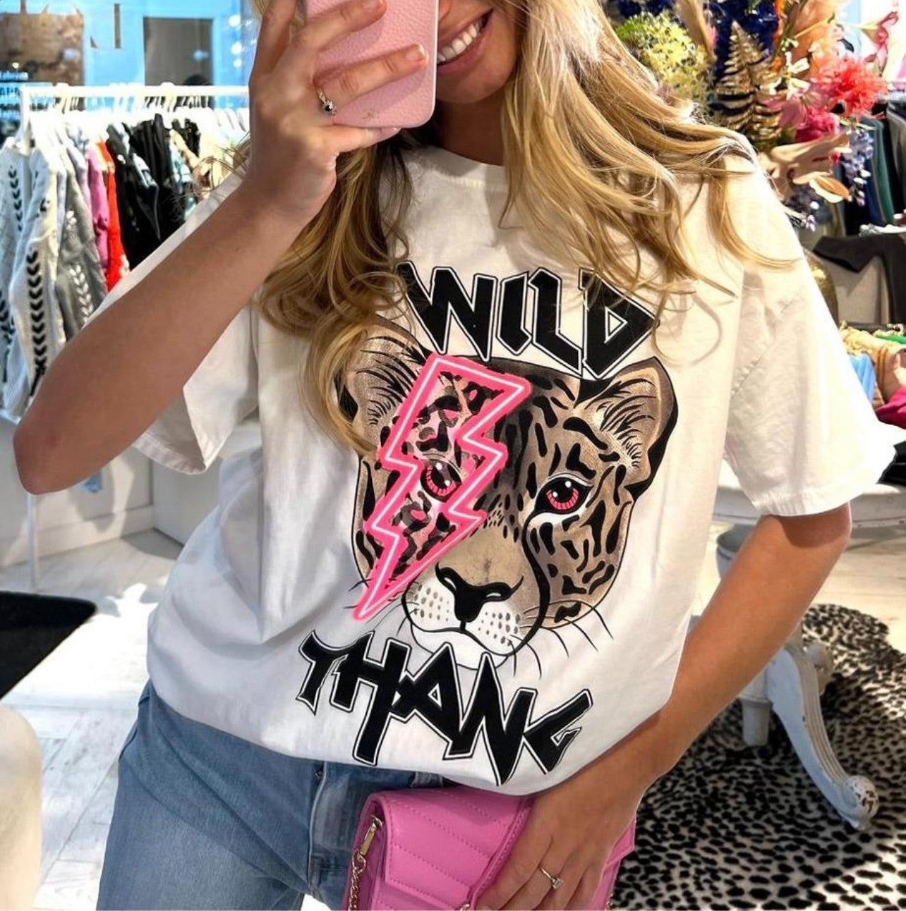 Ladies white wild thang top tshirt