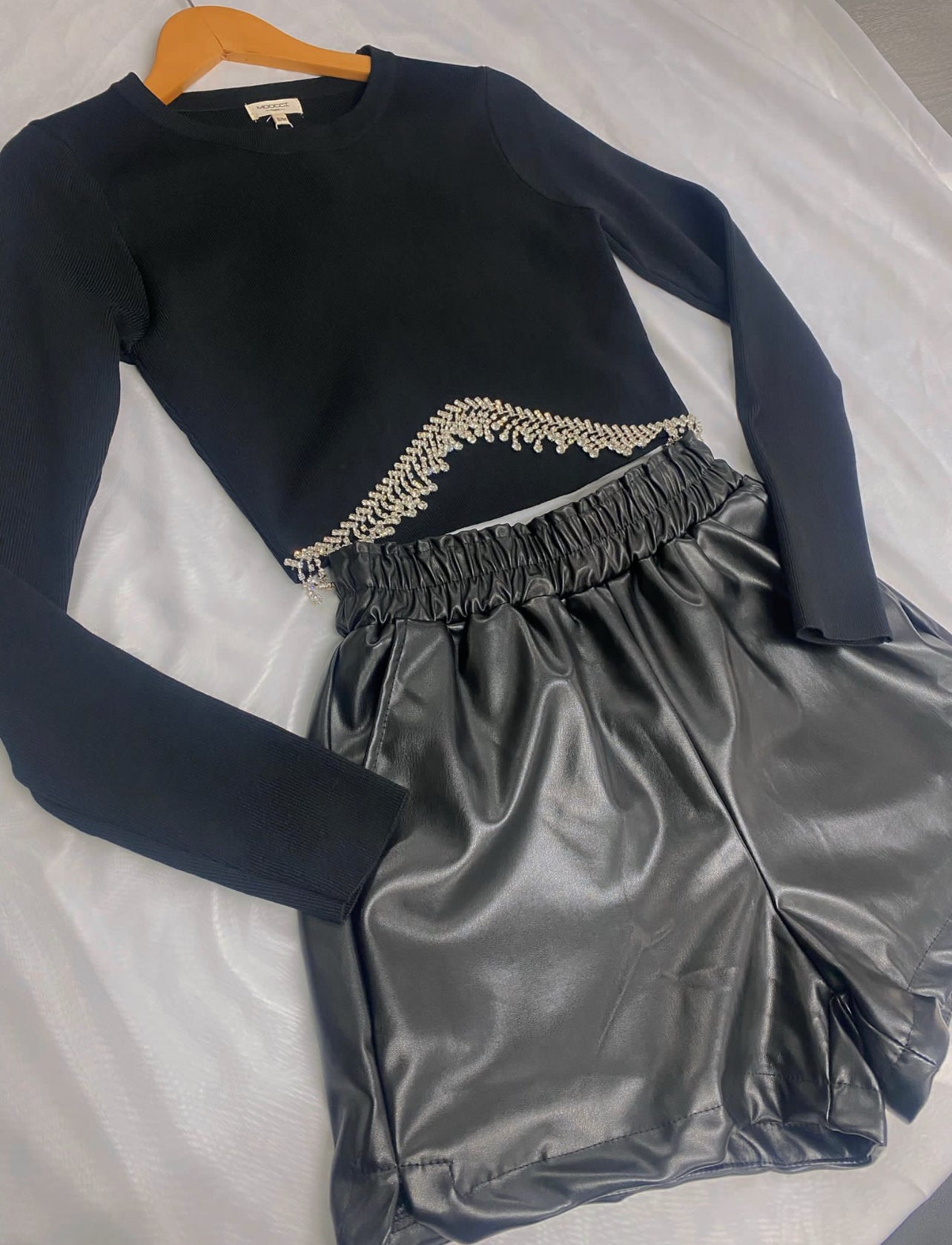 Our vegan leather shorts
