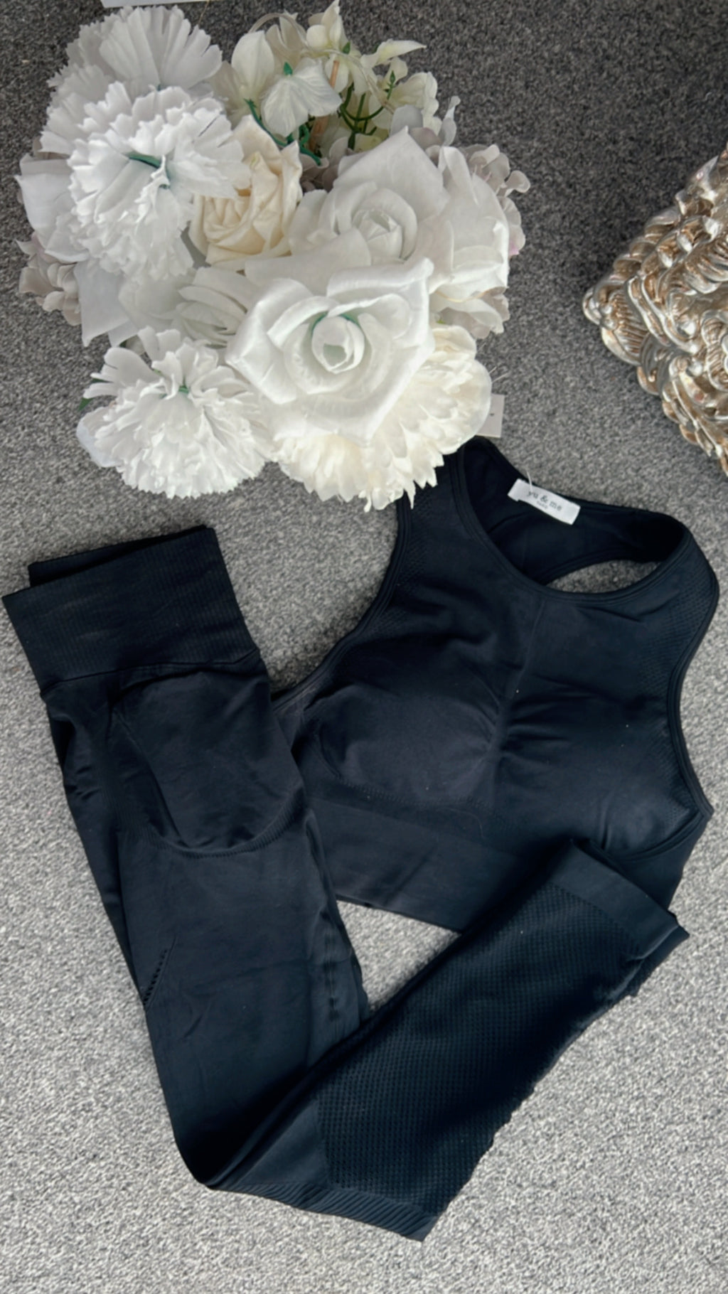 Our Black Saffron mesh gymwear